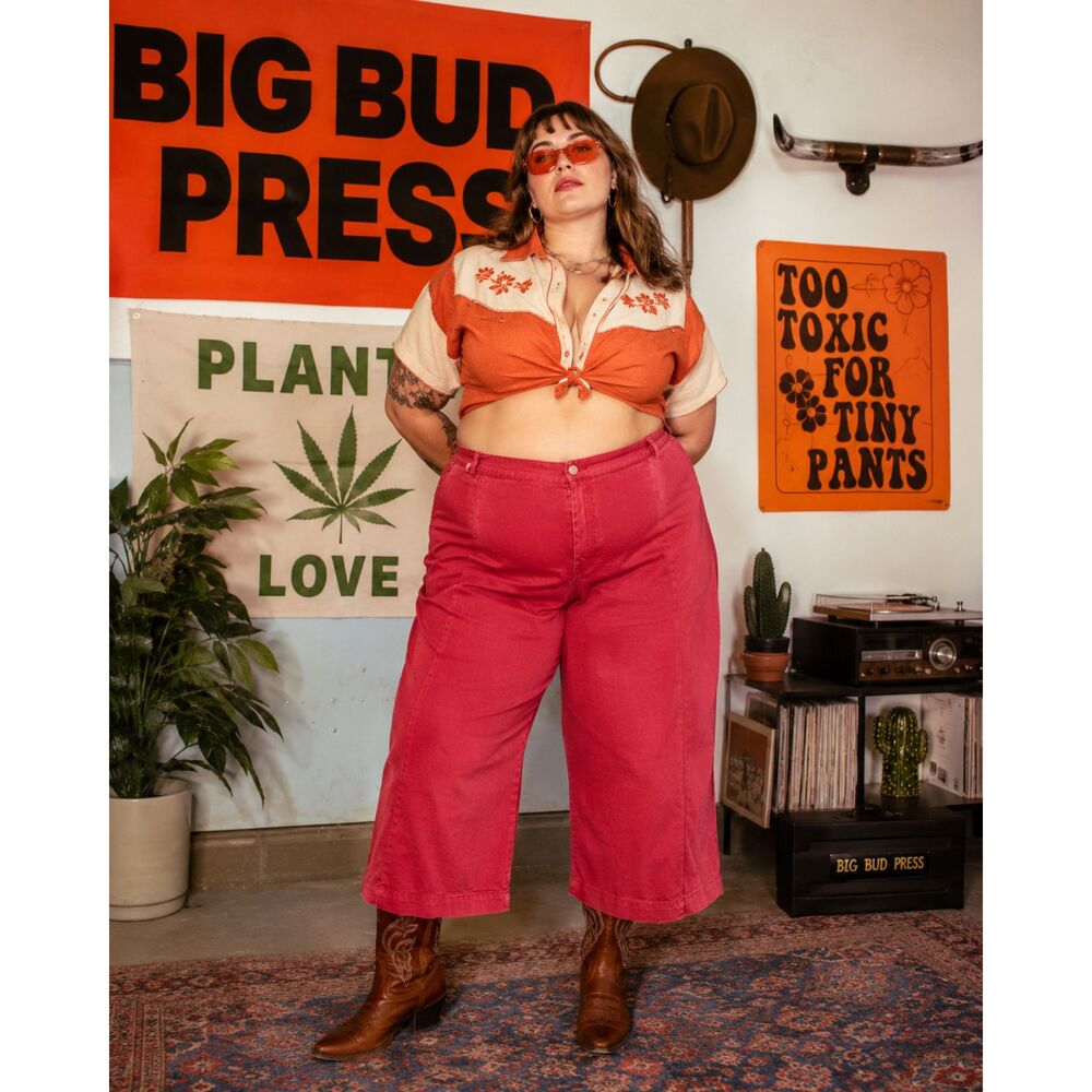 Big Bud Press Orange Wide Leg Western Pants Trousers Women's Size 3XL